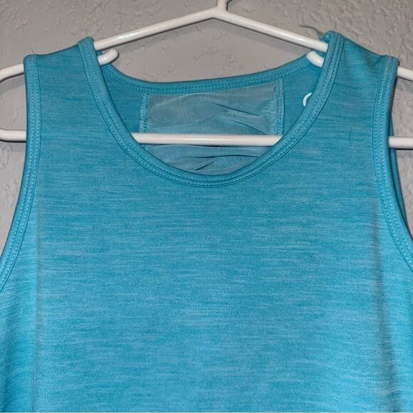 Kid's Vibrant Aqua Sleeveless Athletic Tank Top - Picture 3 of 8